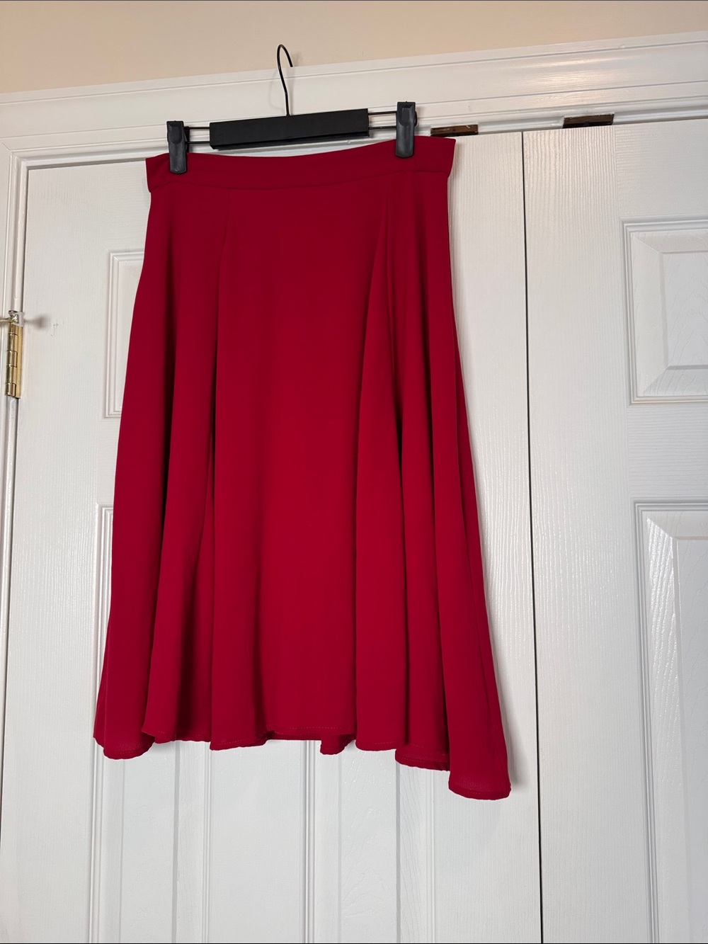 Jella Couture cherry Red Midi Circle Skirt Size Medium | 70s Retro Mod Flare